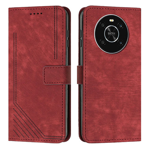 Custodia Portafoglio In Pelle Cover con Supporto H01X per Huawei Honor X9 4G Rosso