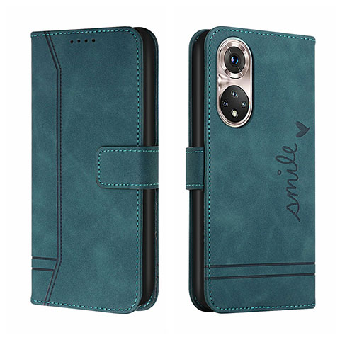 Custodia Portafoglio In Pelle Cover con Supporto H01X per Huawei P50 Pro Verde