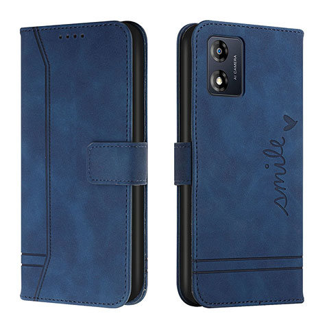 Custodia Portafoglio In Pelle Cover con Supporto H01X per Motorola Moto E13 Blu