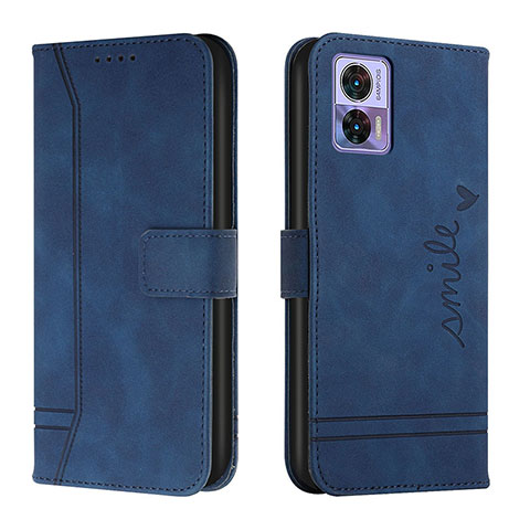 Custodia Portafoglio In Pelle Cover con Supporto H01X per Motorola Moto Edge 30 Lite 5G Blu