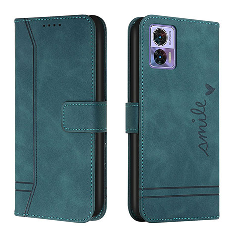 Custodia Portafoglio In Pelle Cover con Supporto H01X per Motorola Moto Edge 30 Neo 5G Verde