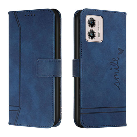 Custodia Portafoglio In Pelle Cover con Supporto H01X per Motorola Moto G53j 5G Blu