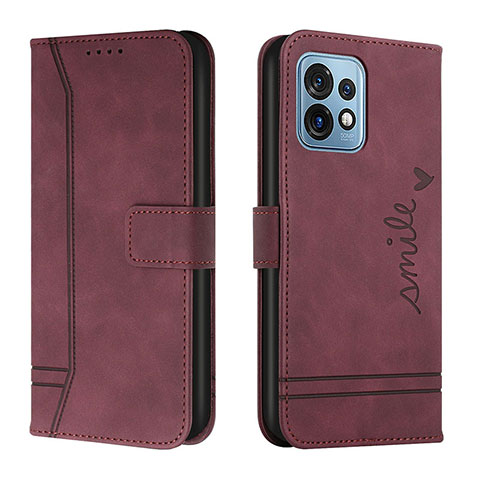 Custodia Portafoglio In Pelle Cover con Supporto H01X per Motorola Moto X40 5G Rosso