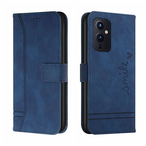 Custodia Portafoglio In Pelle Cover con Supporto H01X per OnePlus 9 5G Blu