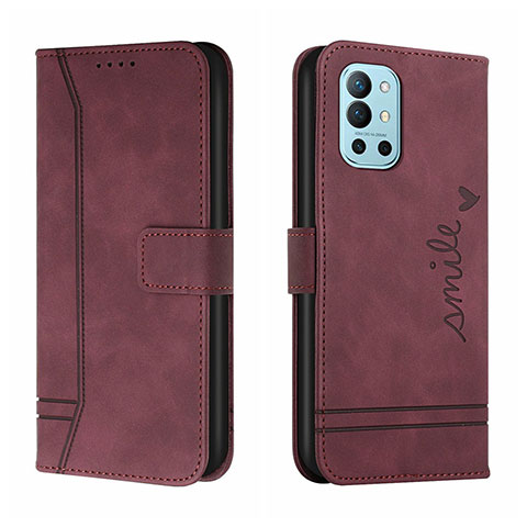 Custodia Portafoglio In Pelle Cover con Supporto H01X per OnePlus 9R 5G Rosso