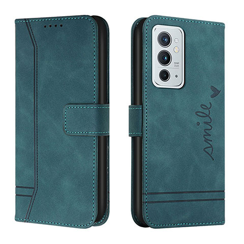 Custodia Portafoglio In Pelle Cover con Supporto H01X per OnePlus 9RT 5G Verde