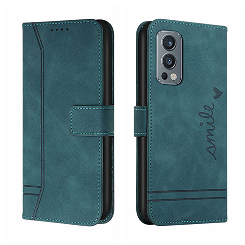 Custodia Portafoglio In Pelle Cover con Supporto H01X per OnePlus Nord 2 5G Verde