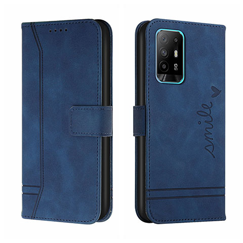 Custodia Portafoglio In Pelle Cover con Supporto H01X per Oppo A94 5G Blu