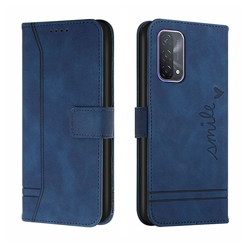 Custodia Portafoglio In Pelle Cover con Supporto H01X per Oppo A95 4G Blu