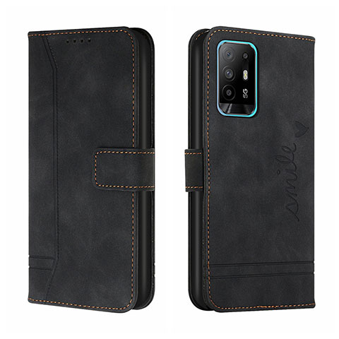 Custodia Portafoglio In Pelle Cover con Supporto H01X per Oppo A95 5G Nero