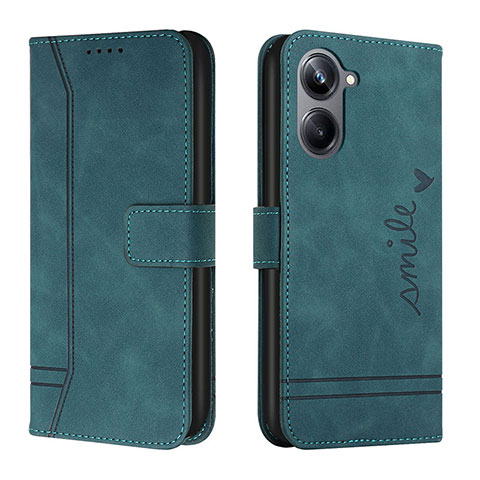 Custodia Portafoglio In Pelle Cover con Supporto H01X per Realme 10 Pro 5G Verde