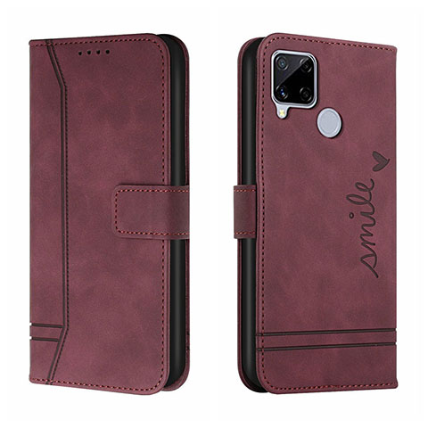 Custodia Portafoglio In Pelle Cover con Supporto H01X per Realme 7i RMX2193 Rosso