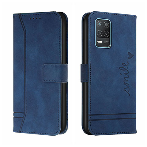 Custodia Portafoglio In Pelle Cover con Supporto H01X per Realme 8 5G Blu