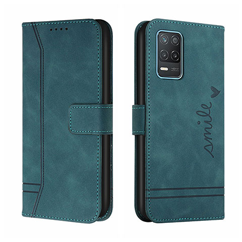 Custodia Portafoglio In Pelle Cover con Supporto H01X per Realme 8 5G Verde