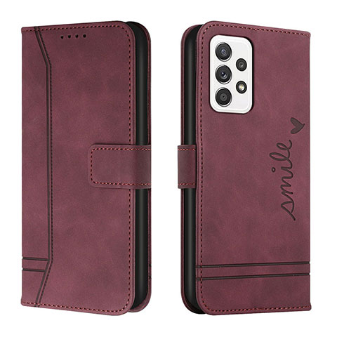 Custodia Portafoglio In Pelle Cover con Supporto H01X per Samsung Galaxy A33 5G Rosso