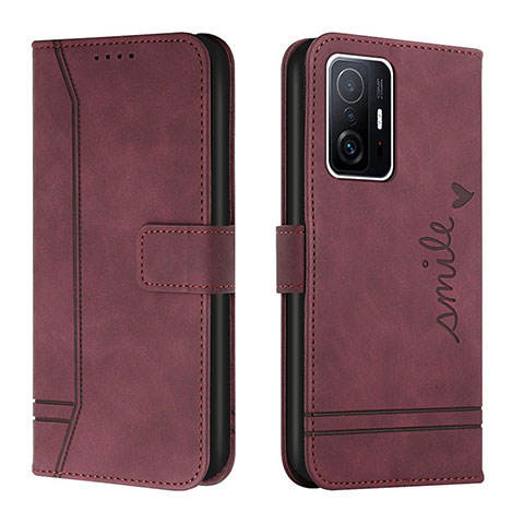 Custodia Portafoglio In Pelle Cover con Supporto H01X per Xiaomi Mi 11T 5G Rosso