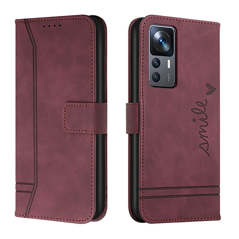 Custodia Portafoglio In Pelle Cover con Supporto H01X per Xiaomi Mi 12T 5G Rosso