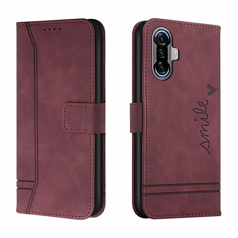 Custodia Portafoglio In Pelle Cover con Supporto H01X per Xiaomi Poco F3 GT 5G Rosso