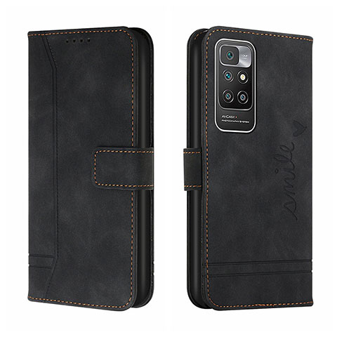 Custodia Portafoglio In Pelle Cover con Supporto H01X per Xiaomi Redmi 10 (2022) Nero