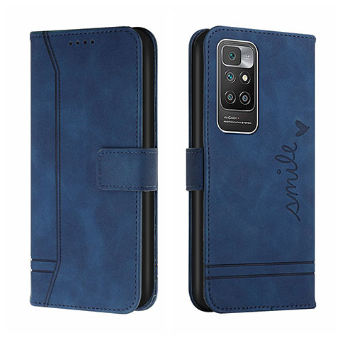 Custodia Portafoglio In Pelle Cover con Supporto H01X per Xiaomi Redmi 10 4G Blu