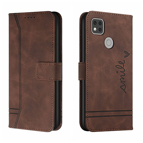 Custodia Portafoglio In Pelle Cover con Supporto H01X per Xiaomi Redmi 9 Activ Marrone