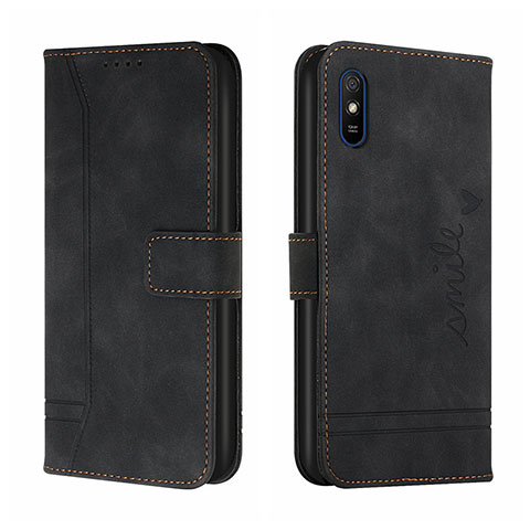 Custodia Portafoglio In Pelle Cover con Supporto H01X per Xiaomi Redmi 9A Nero