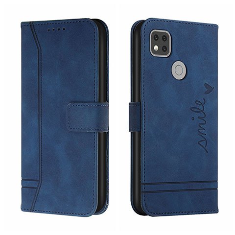 Custodia Portafoglio In Pelle Cover con Supporto H01X per Xiaomi Redmi 9C Blu