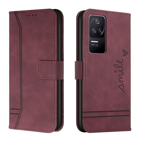 Custodia Portafoglio In Pelle Cover con Supporto H01X per Xiaomi Redmi K40S 5G Rosso