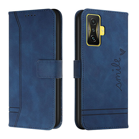 Custodia Portafoglio In Pelle Cover con Supporto H01X per Xiaomi Redmi K50 Gaming AMG F1 5G Blu