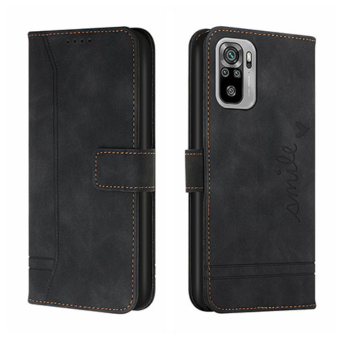 Custodia Portafoglio In Pelle Cover con Supporto H01X per Xiaomi Redmi Note 10 4G Nero