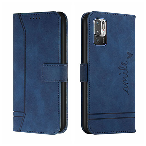 Custodia Portafoglio In Pelle Cover con Supporto H01X per Xiaomi Redmi Note 10 5G Blu