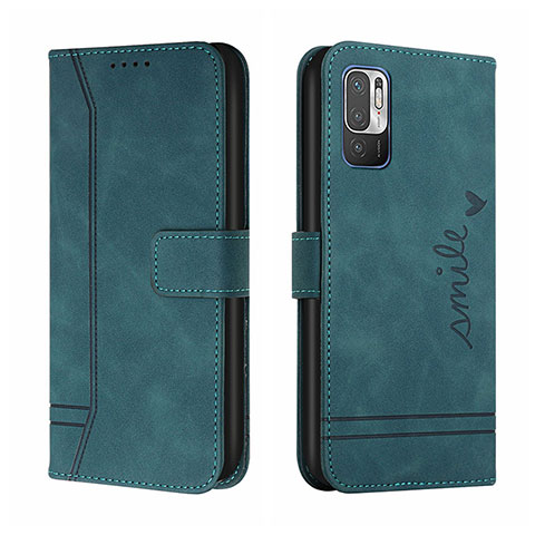 Custodia Portafoglio In Pelle Cover con Supporto H01X per Xiaomi Redmi Note 10T 5G Verde