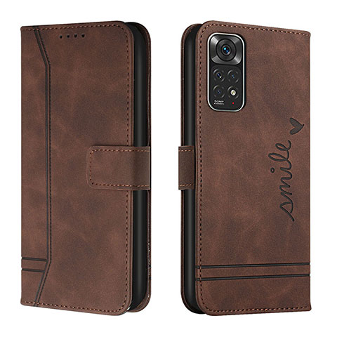 Custodia Portafoglio In Pelle Cover con Supporto H01X per Xiaomi Redmi Note 11 4G (2022) Marrone