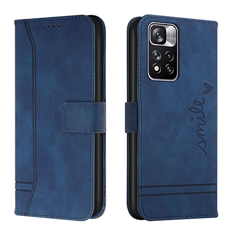 Custodia Portafoglio In Pelle Cover con Supporto H01X per Xiaomi Redmi Note 11 Pro+ Plus 5G Blu