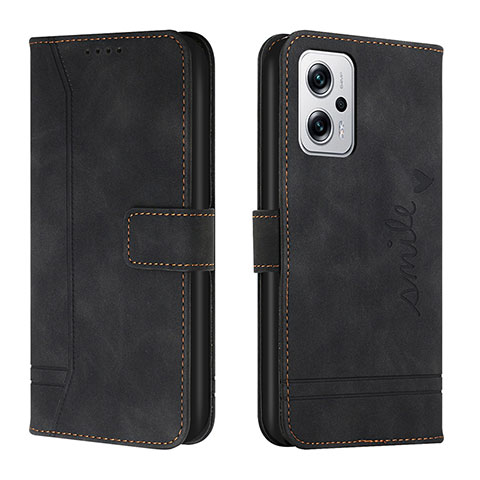 Custodia Portafoglio In Pelle Cover con Supporto H01X per Xiaomi Redmi Note 11T Pro+ Plus 5G Nero