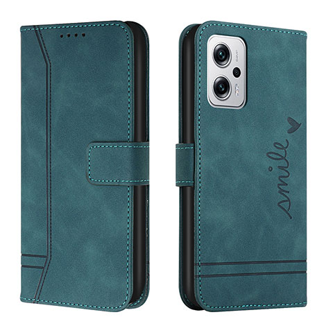 Custodia Portafoglio In Pelle Cover con Supporto H01X per Xiaomi Redmi Note 11T Pro+ Plus 5G Verde