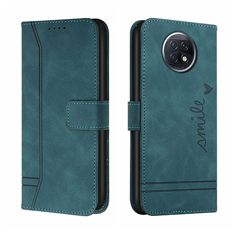 Custodia Portafoglio In Pelle Cover con Supporto H01X per Xiaomi Redmi Note 9 5G Verde