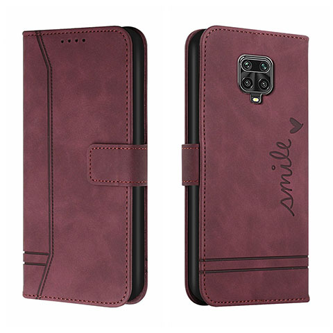 Custodia Portafoglio In Pelle Cover con Supporto H01X per Xiaomi Redmi Note 9 Pro Max Rosso