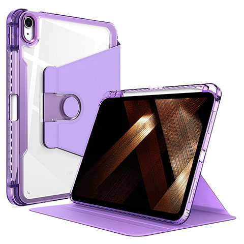 Custodia Portafoglio In Pelle Cover con Supporto H02 per Apple iPad 10.9 (2022) Viola