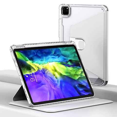 Custodia Portafoglio In Pelle Cover con Supporto H02 per Apple iPad Pro 11 (2022) Bianco