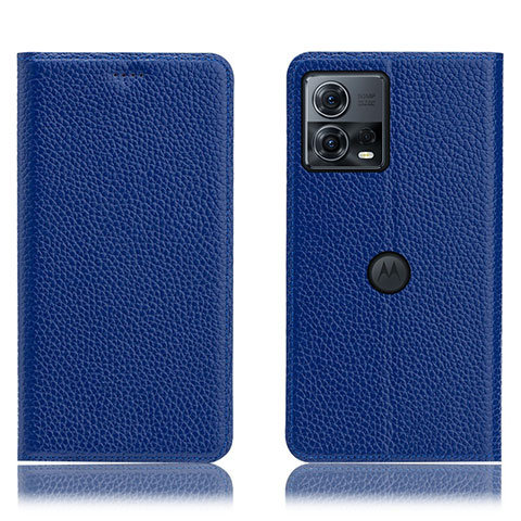 Custodia Portafoglio In Pelle Cover con Supporto H02P per Motorola Moto S30 Pro 5G Blu