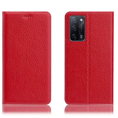 Custodia Portafoglio In Pelle Cover con Supporto H02P per Oppo A53s 5G Rosso