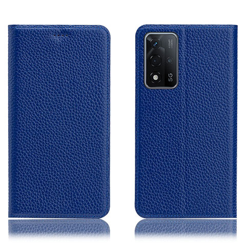 Custodia Portafoglio In Pelle Cover con Supporto H02P per Oppo A93s 5G Blu