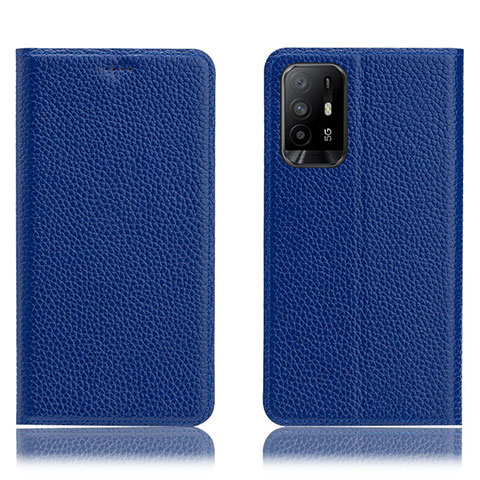 Custodia Portafoglio In Pelle Cover con Supporto H02P per Oppo A95 5G Blu