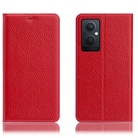 Custodia Portafoglio In Pelle Cover con Supporto H02P per Oppo A96 5G Rosso