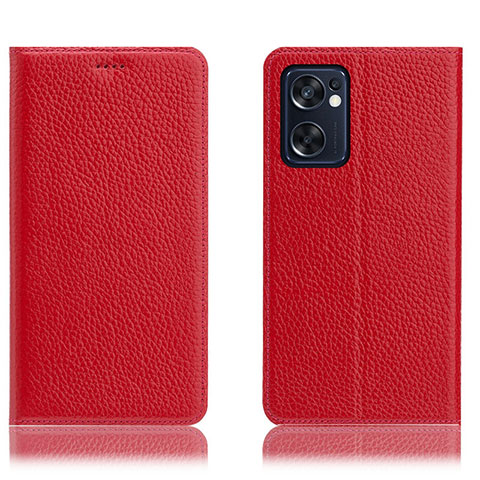 Custodia Portafoglio In Pelle Cover con Supporto H02P per Oppo Reno7 SE 5G Rosso