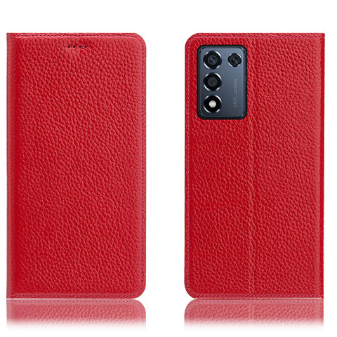 Custodia Portafoglio In Pelle Cover con Supporto H02P per Realme Q3t 5G Rosso