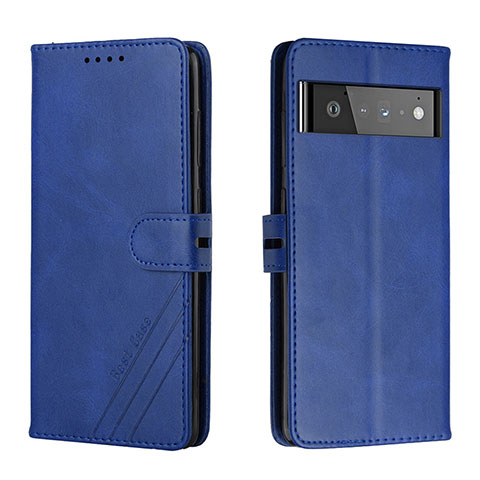 Custodia Portafoglio In Pelle Cover con Supporto H02X per Google Pixel 6 Pro 5G Blu