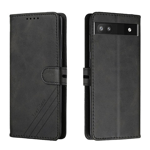 Custodia Portafoglio In Pelle Cover con Supporto H02X per Google Pixel 6a 5G Nero