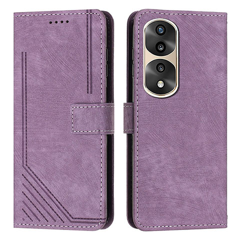 Custodia Portafoglio In Pelle Cover con Supporto H02X per Huawei Honor 70 Pro+ Plus 5G Viola